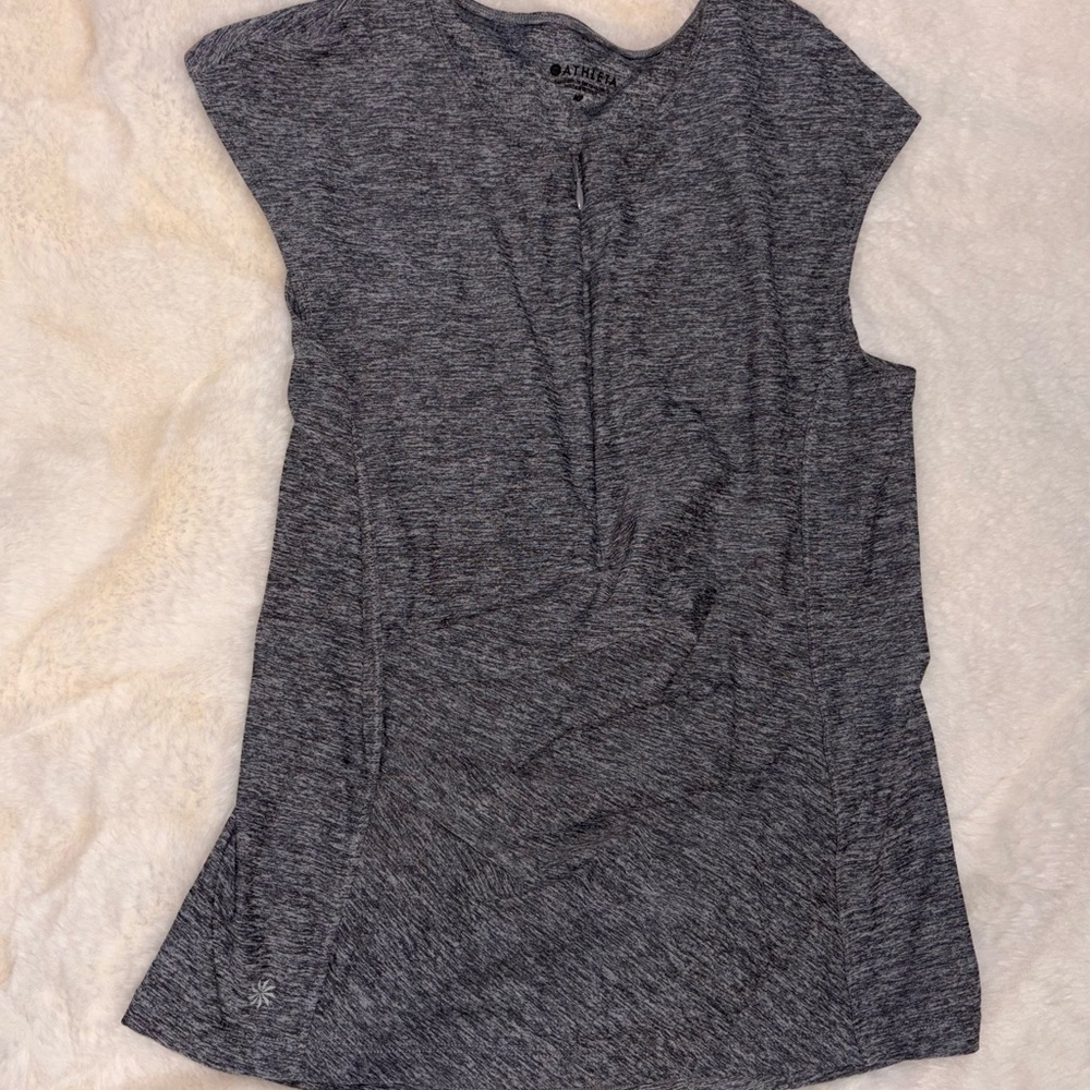 Athleta Women's Gray Heather Performance zip tank